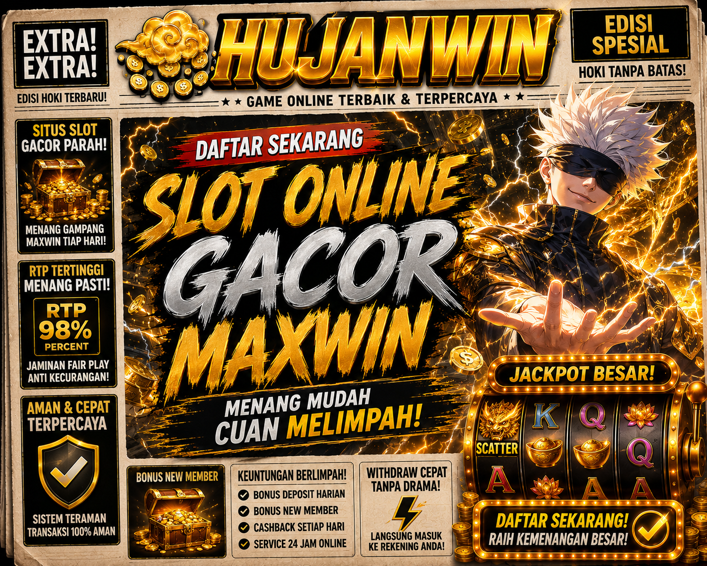 HUJANWIN : Bandar Situs Togel & Slot Online Terbesar di Asia
